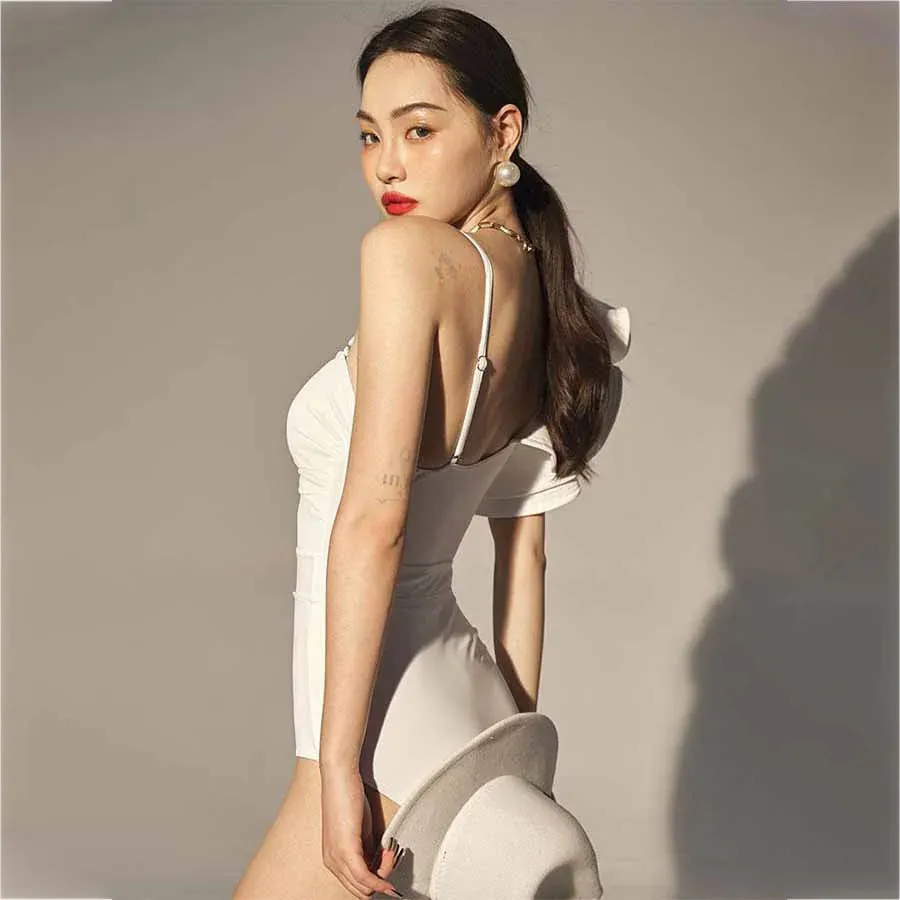 One Shoulder Ruffle Swimsuit
