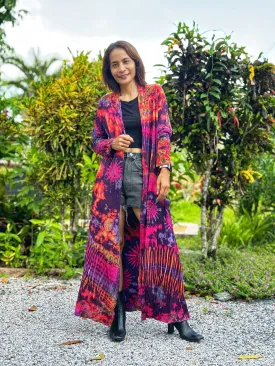 Open front tie dye cardigan