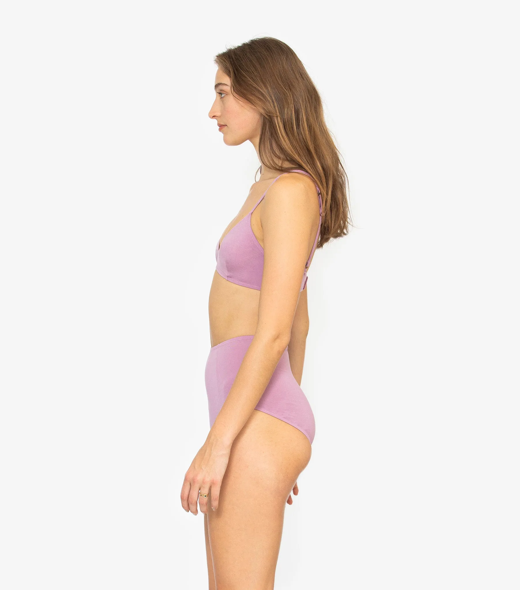 Organic High Waisted Brief - Lilac