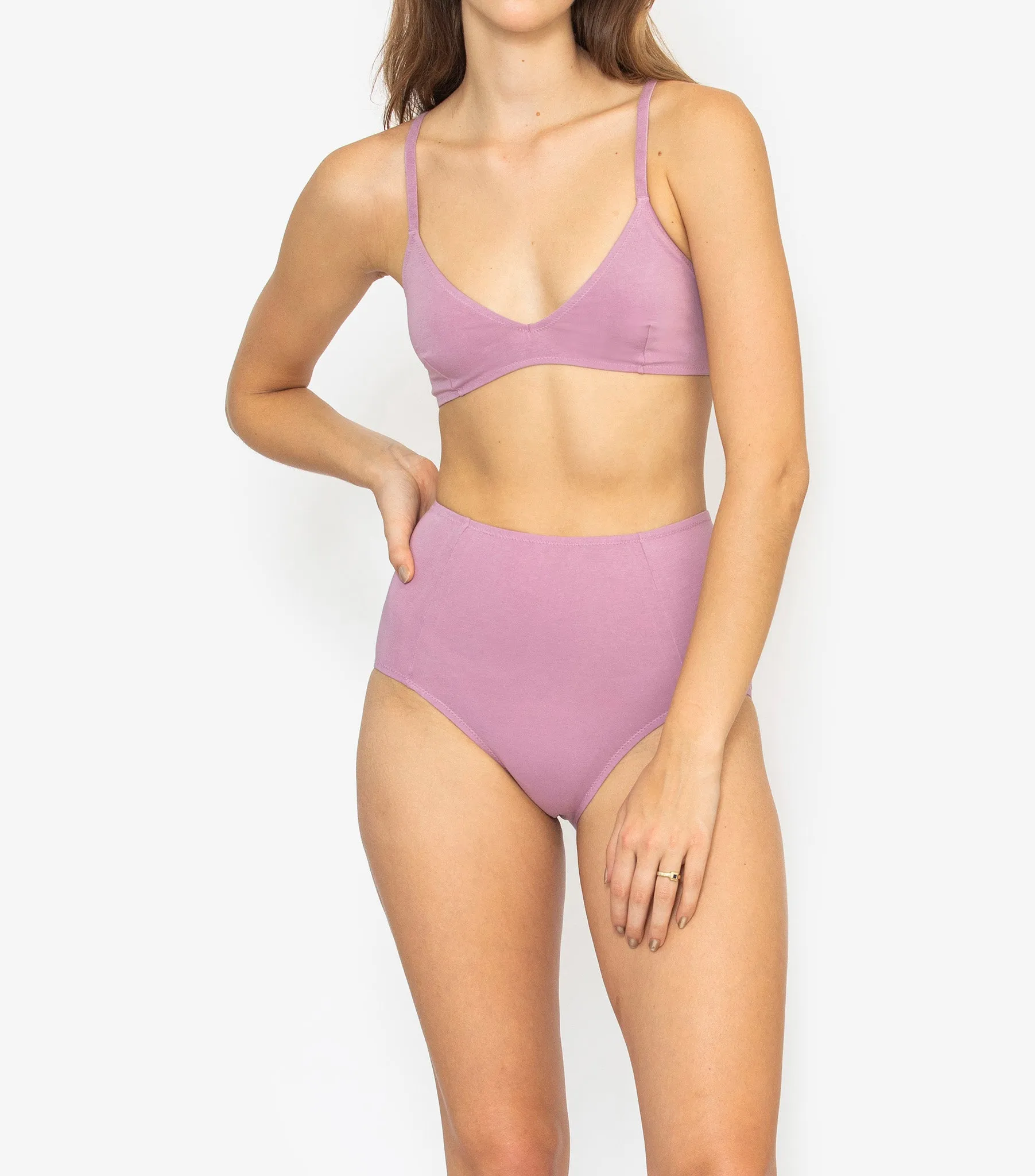 Organic High Waisted Brief - Lilac