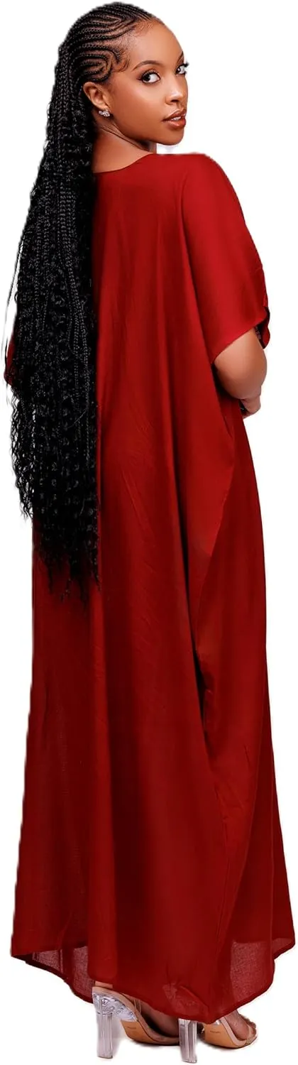 Plain Baati, African Dress for Women, Maxi Dress, Kaftan, Bata & Moo Moo Casual Dresses for Women (52-Inch Long)