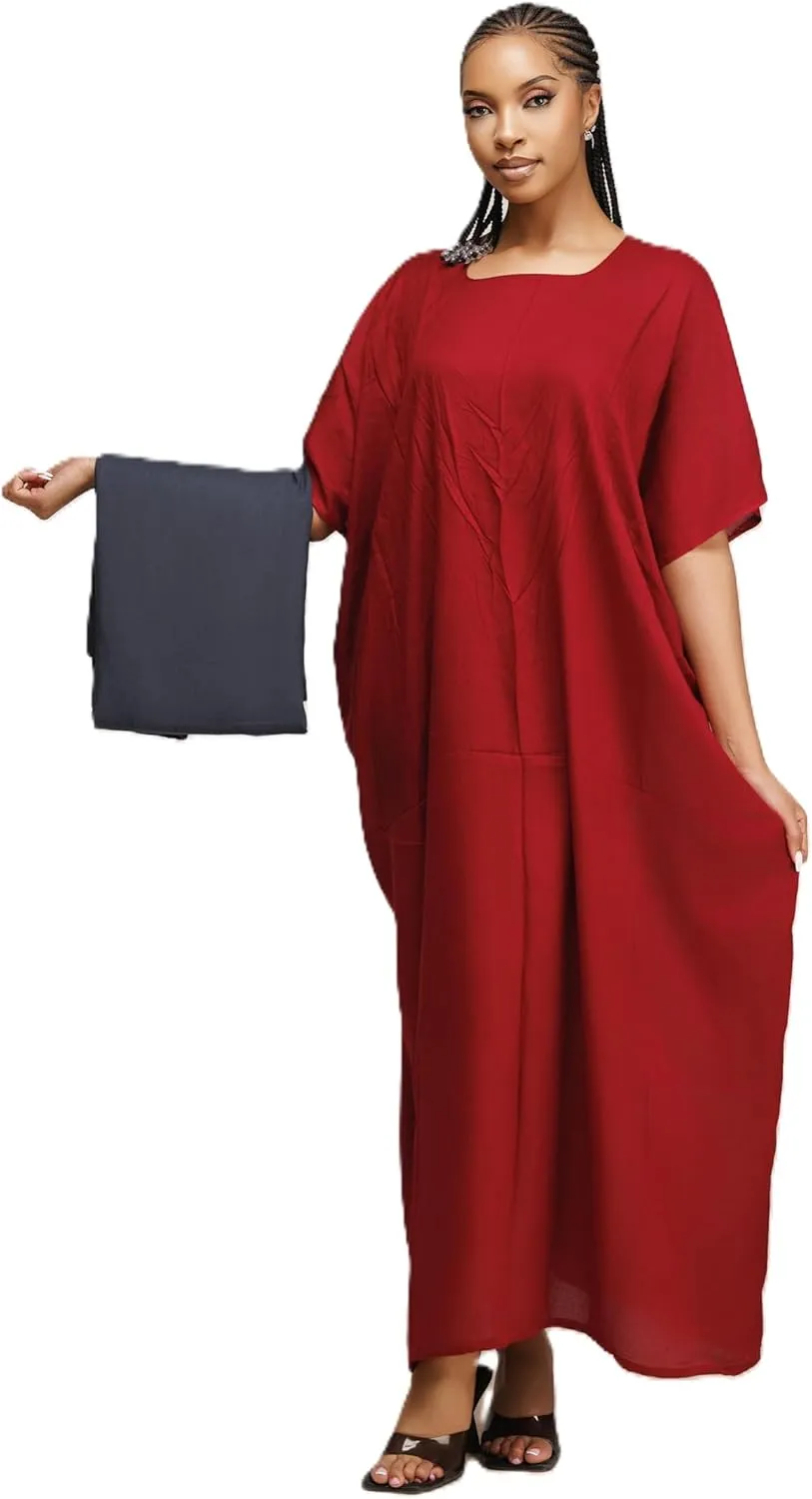 Plain Baati, African Dress for Women, Maxi Dress, Kaftan, Bata & Moo Moo Casual Dresses for Women (52-Inch Long)