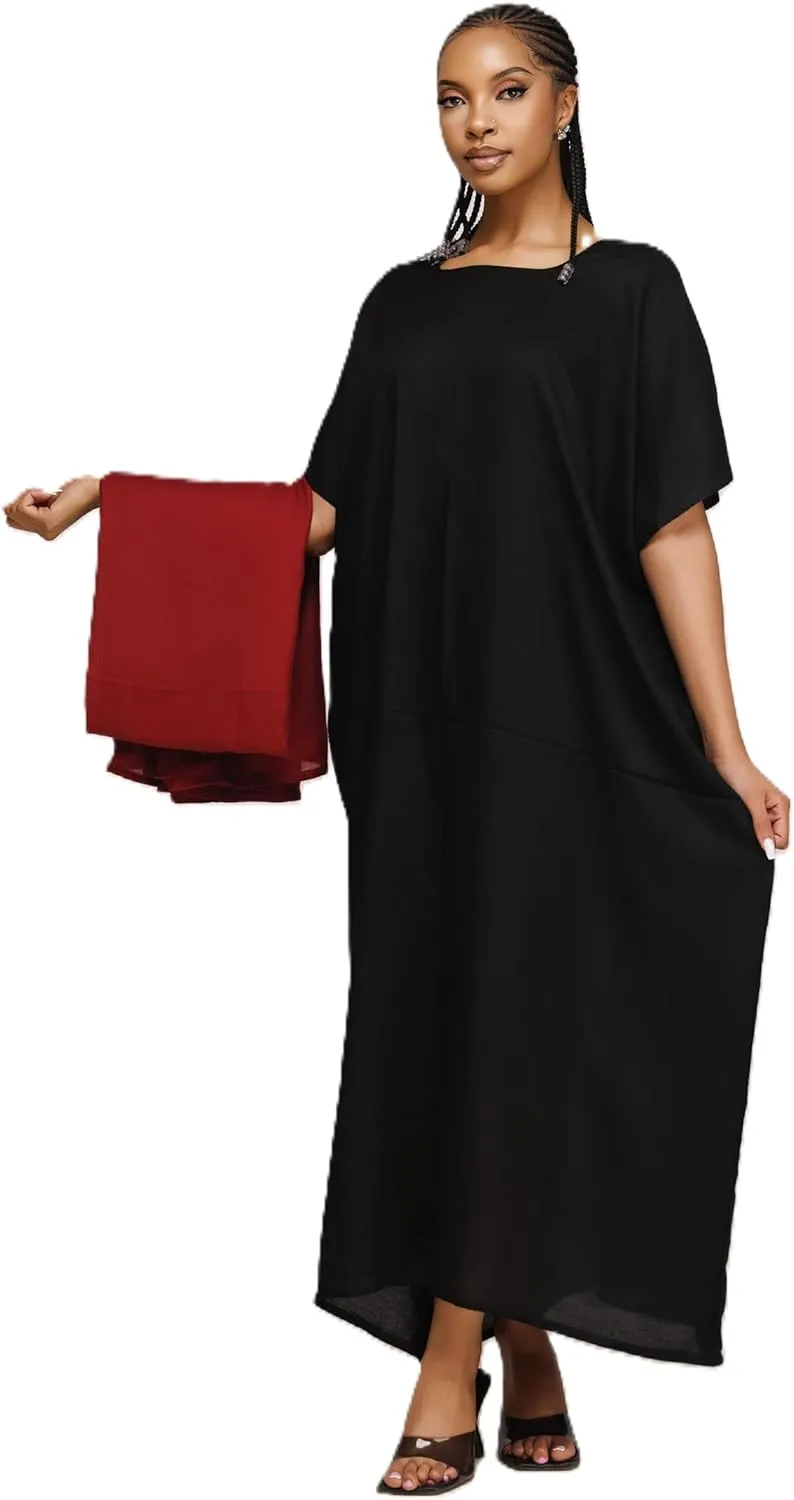 Plain Baati, African Dress for Women, Maxi Dress, Kaftan, Bata & Moo Moo Casual Dresses for Women (52-Inch Long)