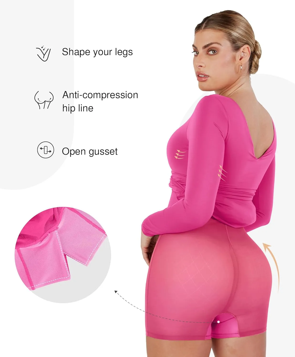 Popilush Shapewear Dresses for Womens Long Sleeve V Neck Maxi Dress with Slit Bodycon Wedding Guest Formal Fall Dress