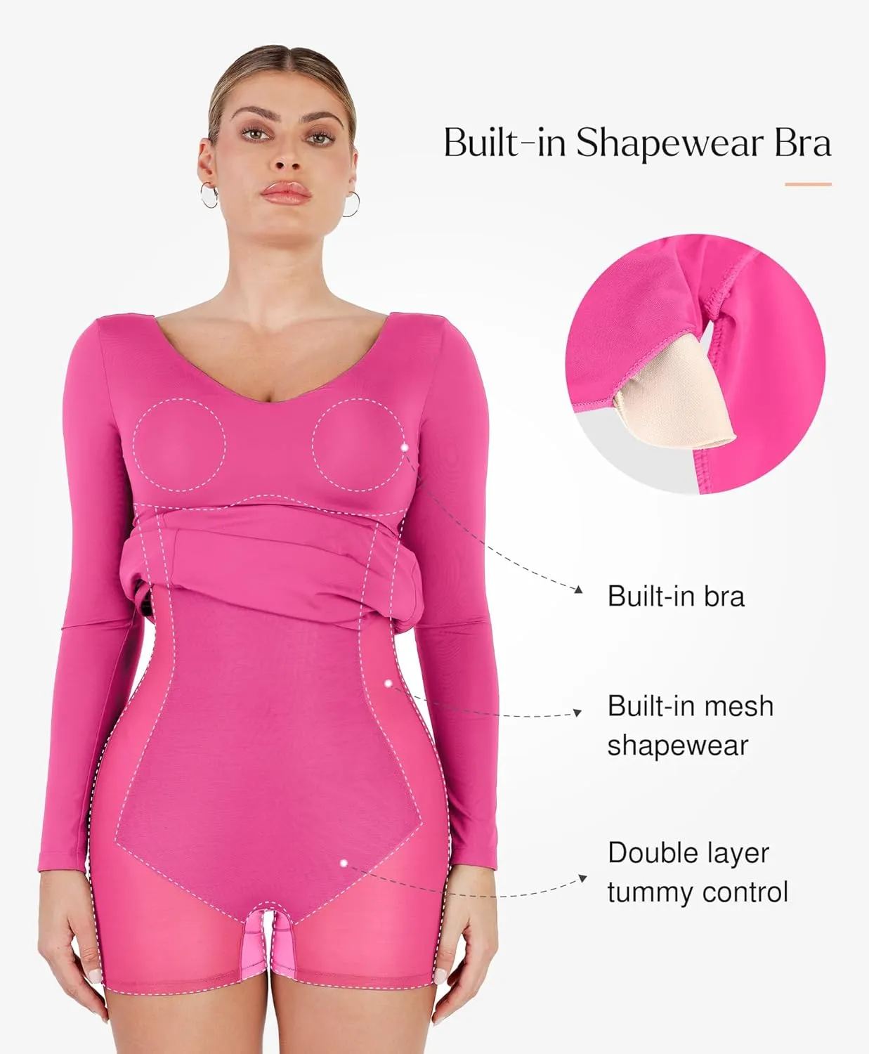 Popilush Shapewear Dresses for Womens Long Sleeve V Neck Maxi Dress with Slit Bodycon Wedding Guest Formal Fall Dress