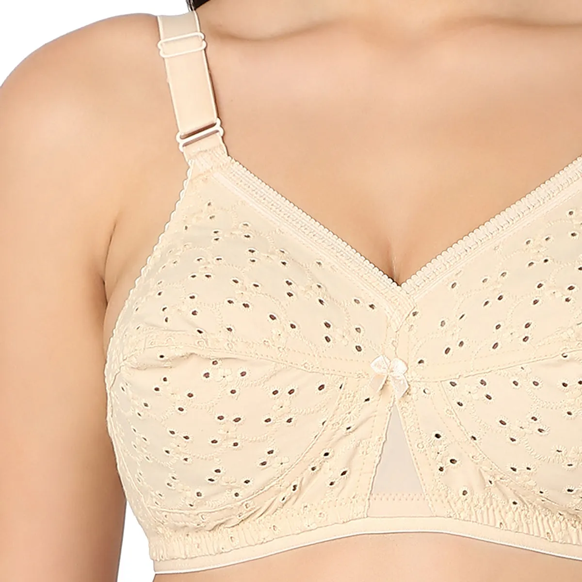 PRIYANKA-Cotton Non Padded Wire Free Full Coverage Bra-Skin