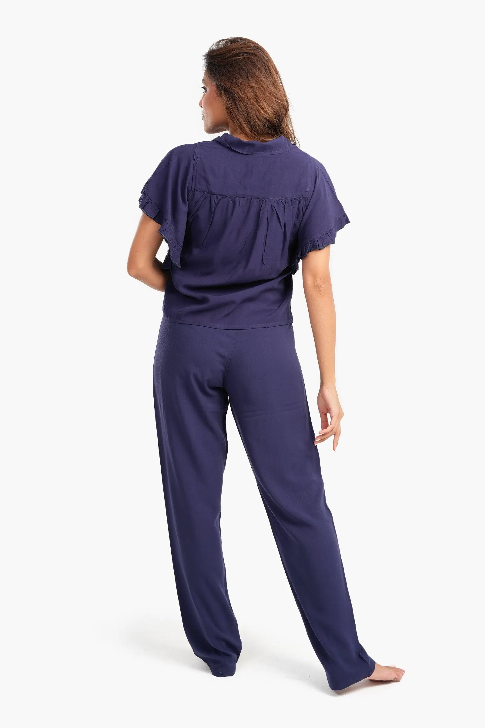 Pyjama Set with Ruffled Sleeves