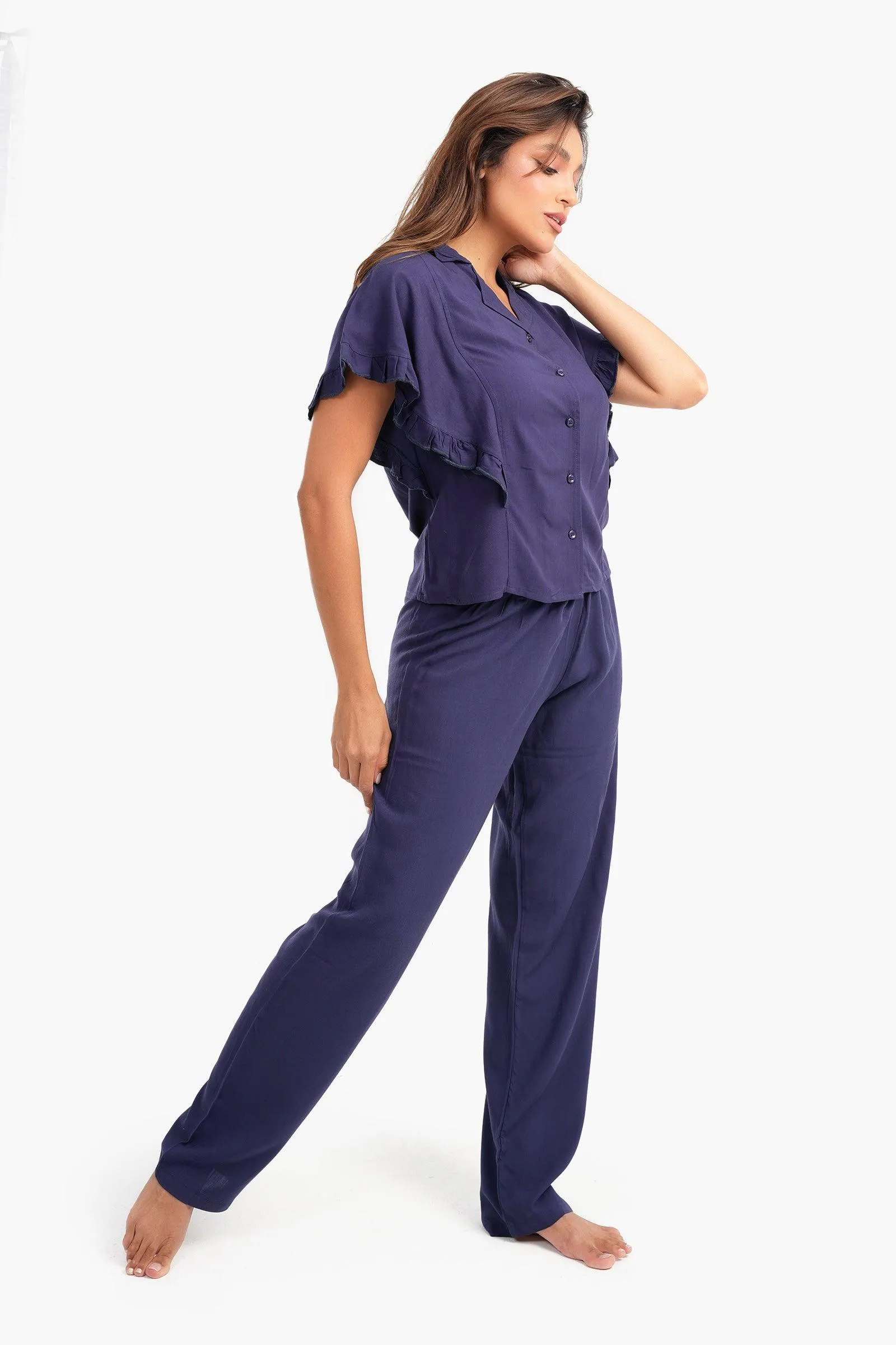 Pyjama Set with Ruffled Sleeves
