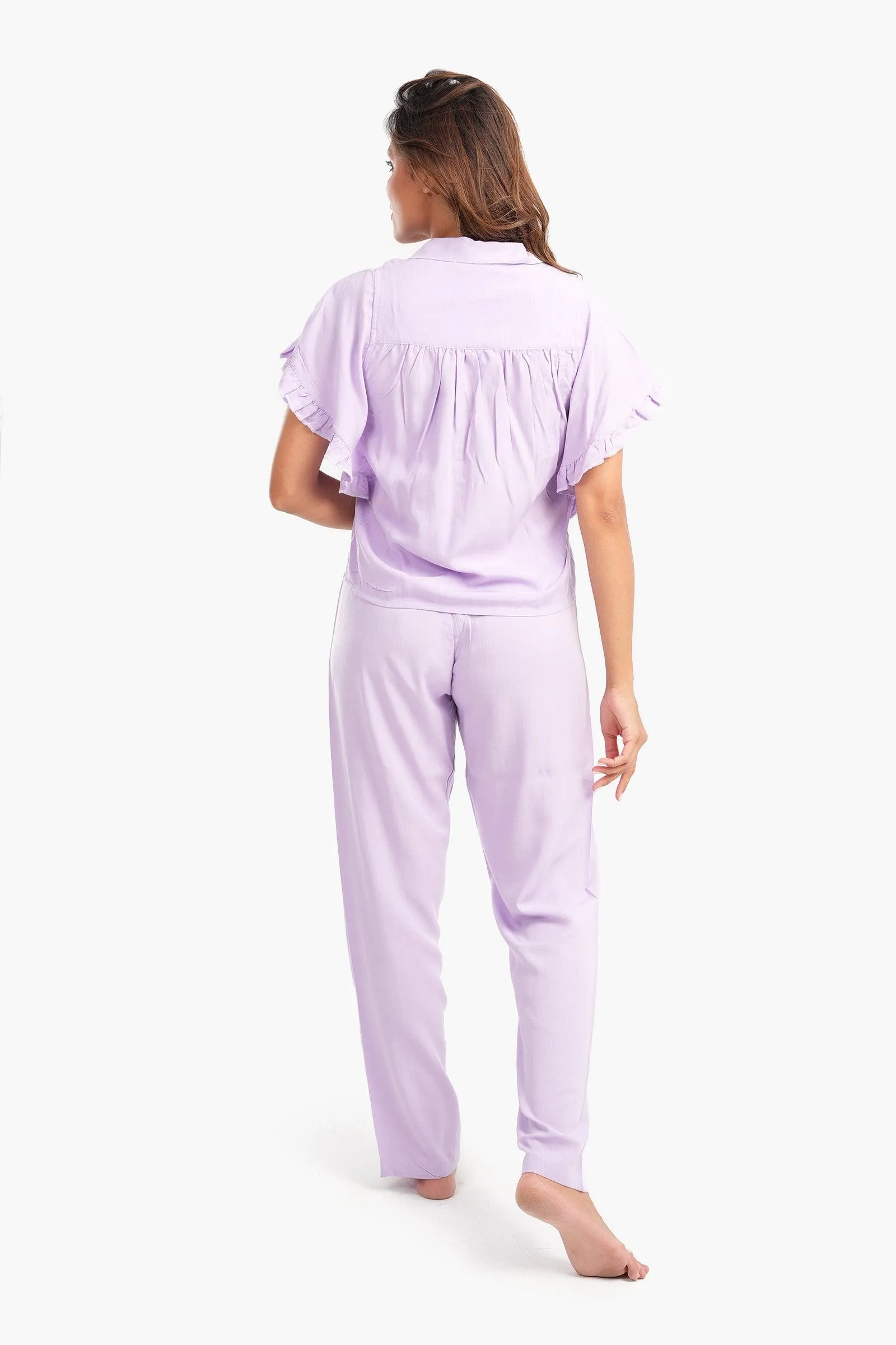 Pyjama Set with Ruffled Sleeves