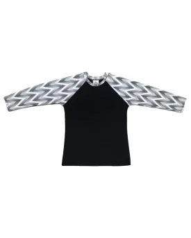 S23-RG-BWC Black & White Chevron Print Swim Top