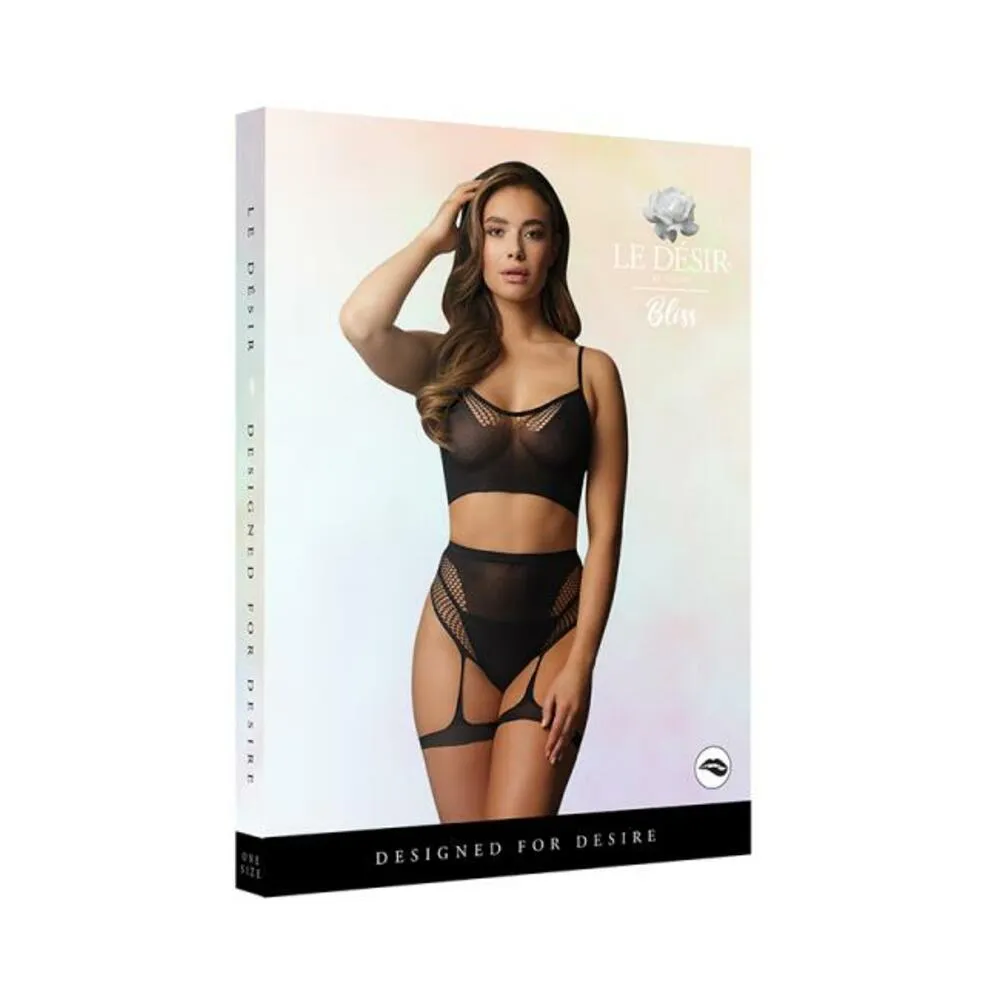 Shots Le Desir 2-piece Bra Set With Garters Black O/s