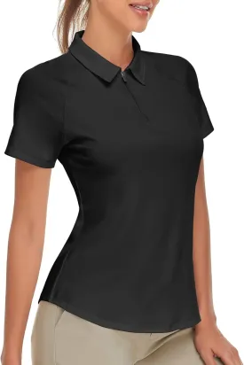 Soneven Women's Short Sleeve Golf Shirt Moisture Wicking Athletic Golf Polo Shirts Tennis Shirts