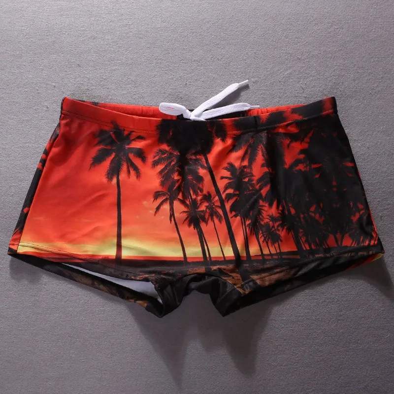 Sports Literary Quick-Dry Fitness Men's Swimming Trunks