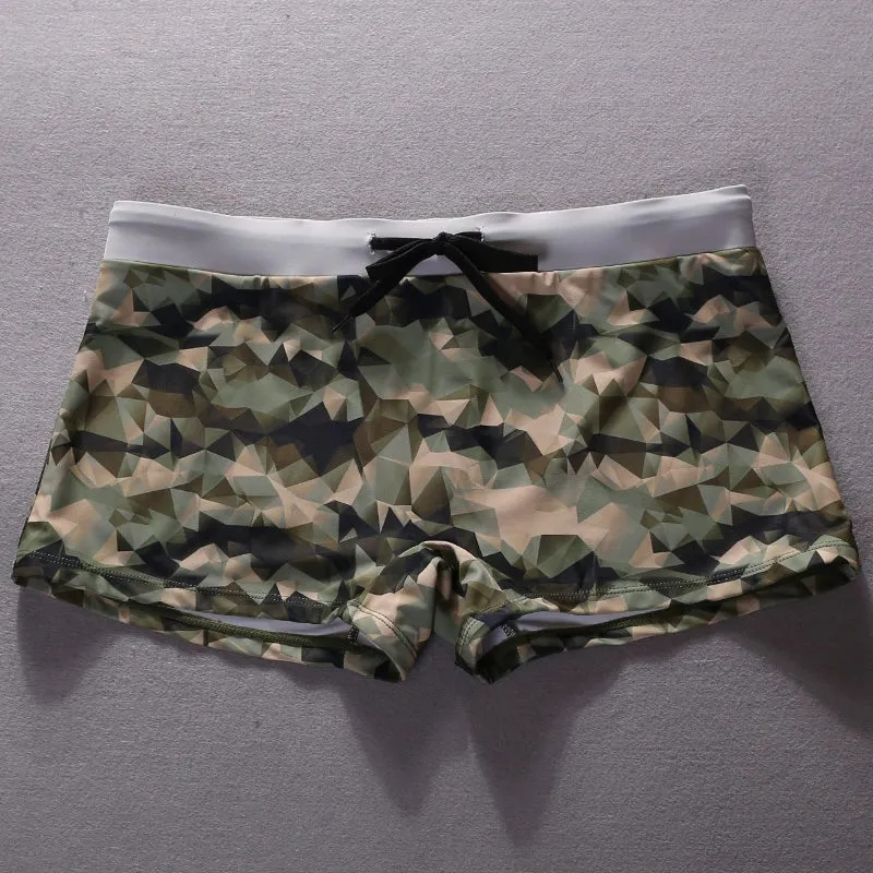 Sports Literary Quick-Dry Fitness Men's Swimming Trunks