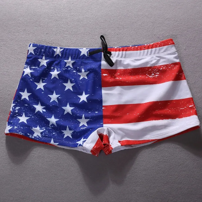 Sports Literary Quick-Dry Fitness Men's Swimming Trunks