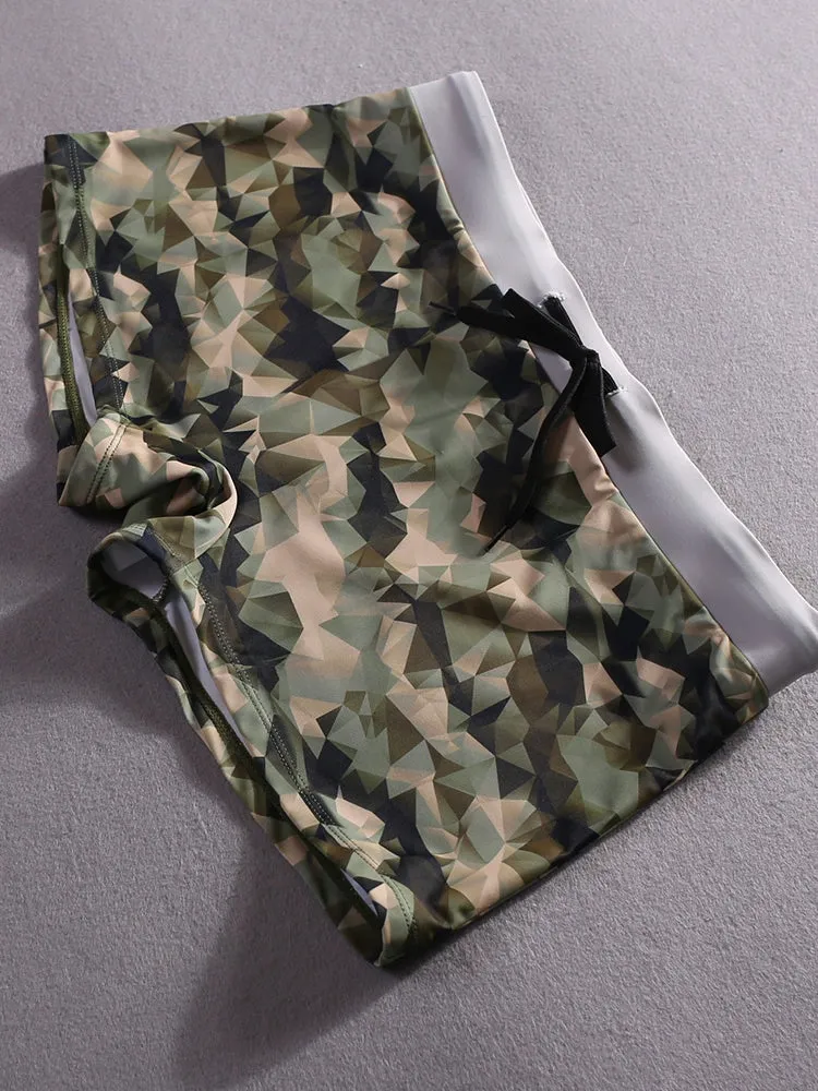 Sports Literary Quick-Dry Fitness Men's Swimming Trunks