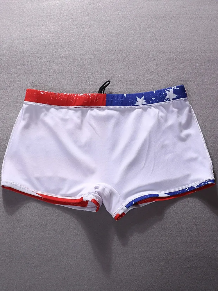 Sports Literary Quick-Dry Fitness Men's Swimming Trunks
