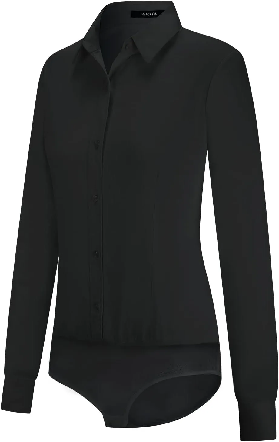 Tapata Womens Bodysuit Blouse Button Down One-Piece Long Sleeve Solid Office Work Shirt Casual Tops