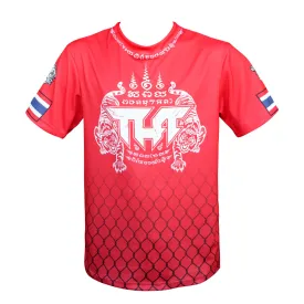 TUFF Muay Thai Shirt True Power Twin Tigers Yantra Red